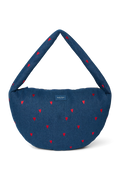 Umhängetasche "Cross Body Bag" Denim Dark Blue Red Hearts