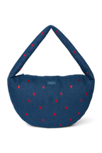 Umhängetasche "Cross Body Bag" Denim Dark Blue Red Hearts