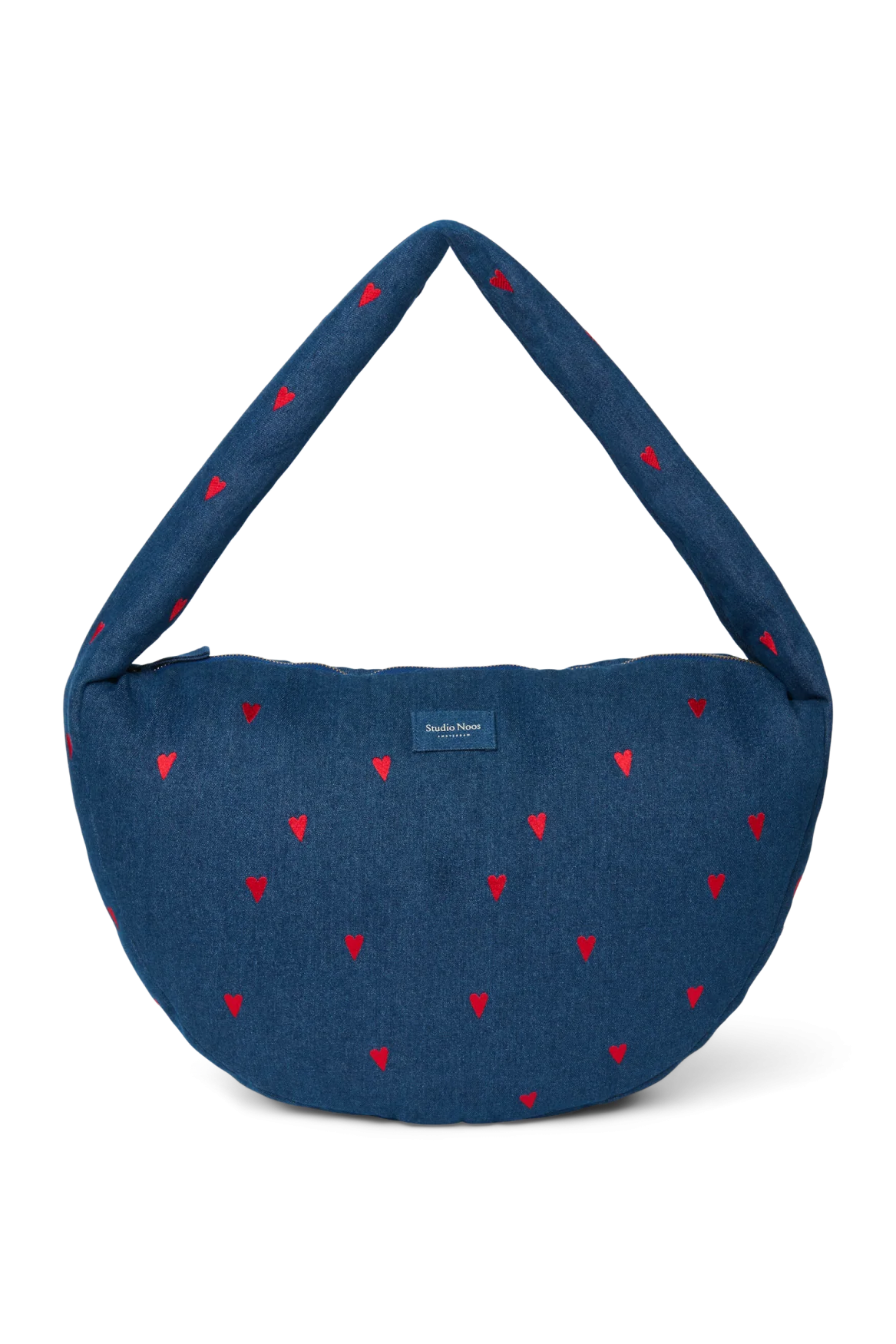 Umhängetasche "Cross Body Bag" Denim Dark Blue Red Hearts
