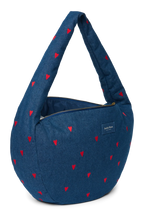 Umhängetasche "Cross Body Bag" Denim Dark Blue Red Hearts
