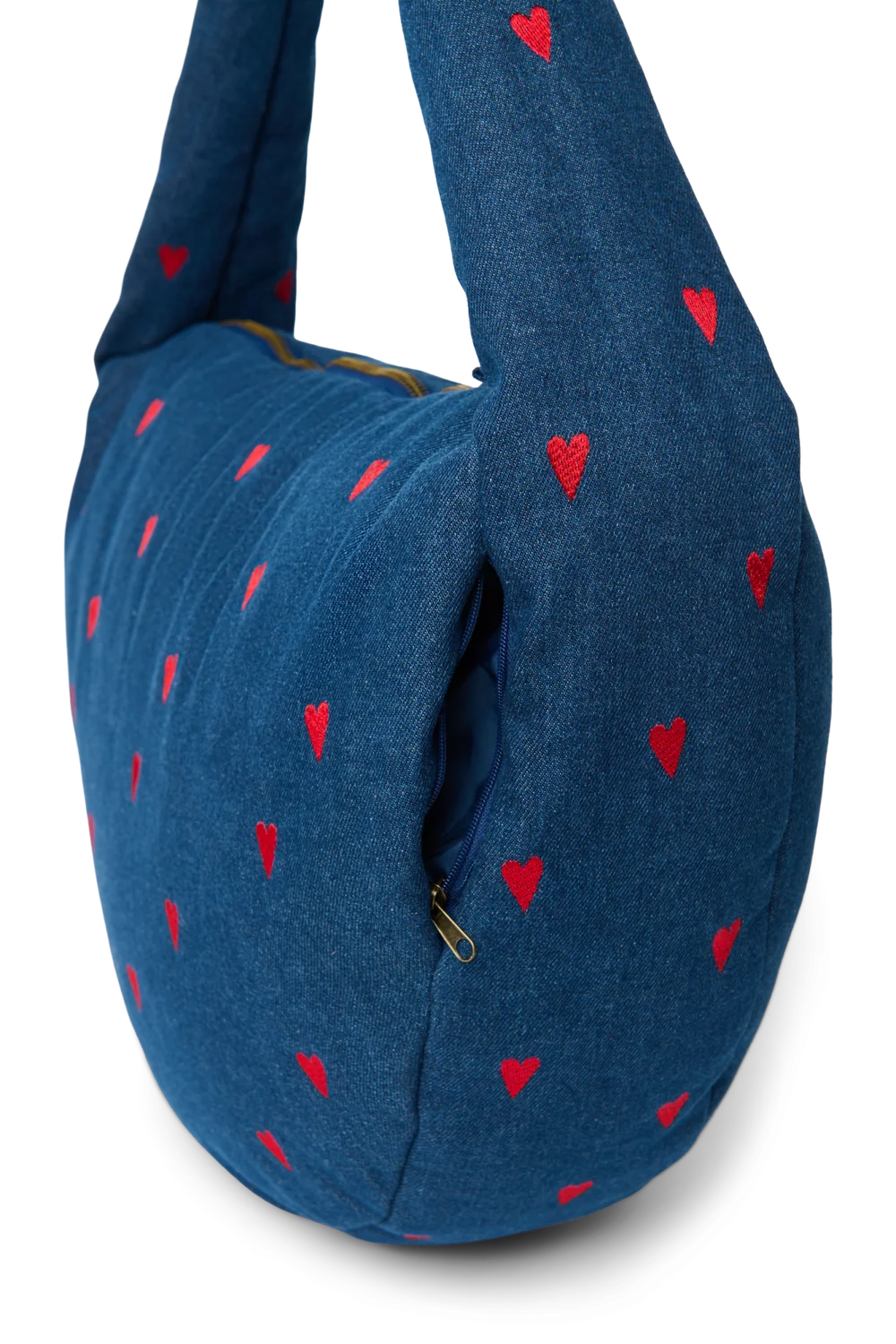 Umhängetasche "Cross Body Bag" Denim Dark Blue Red Hearts