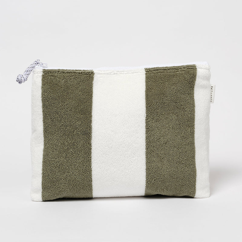 Sunnylife Terry Beach Pouch The Vacay Olive Stripe bei Yay Kids

