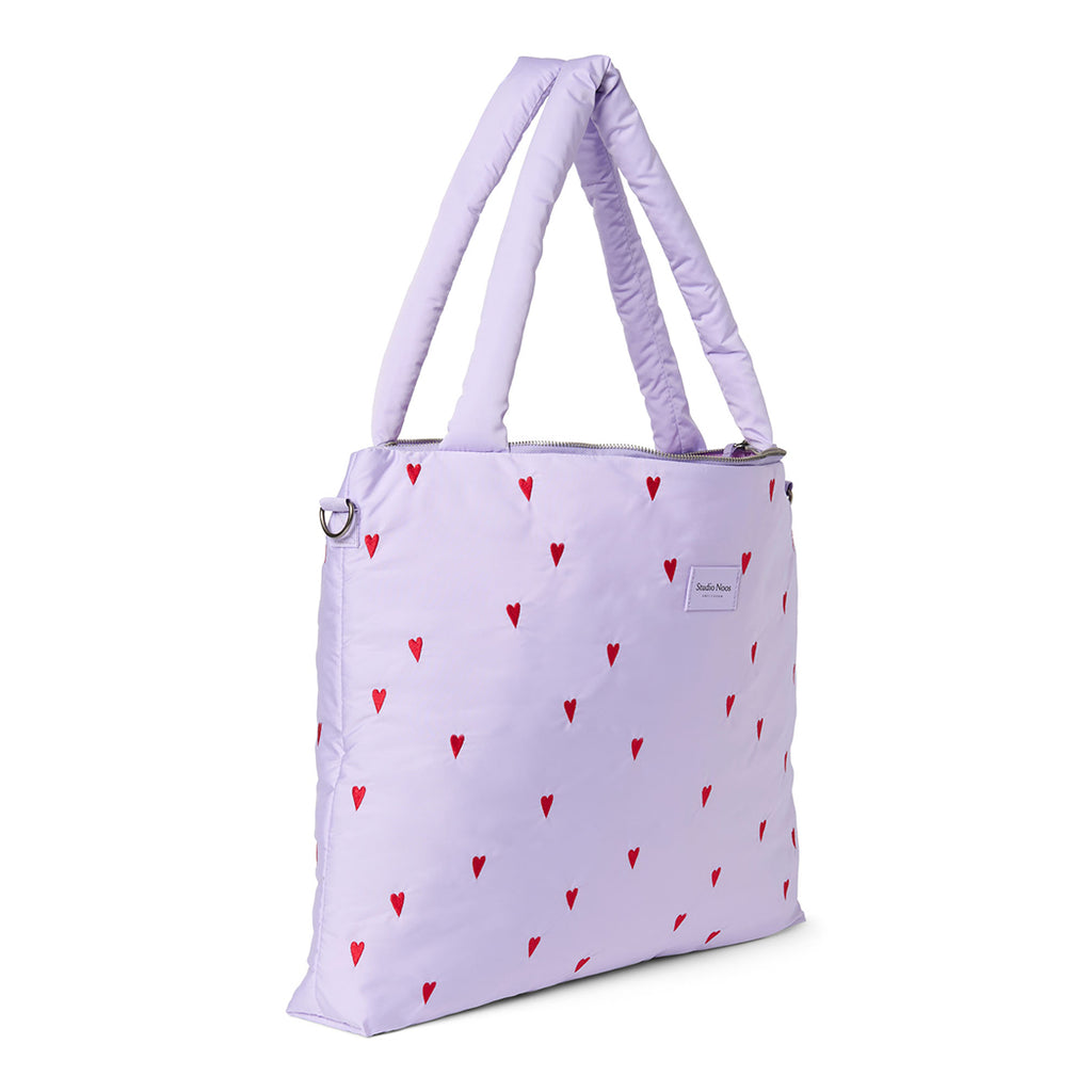 Studio Noos Wickeltasche "Diaper Bag" Puffy Purple Hearts bei Yay Kids