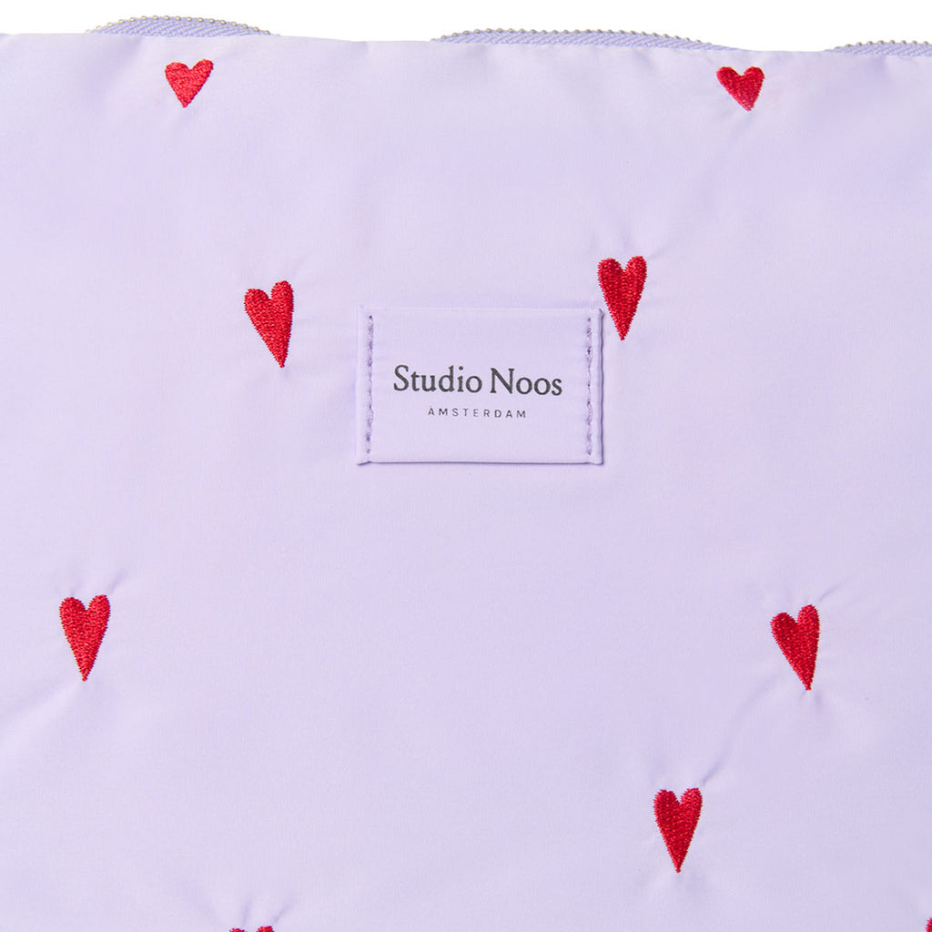 Studio Noos Wickeltasche "Diaper Bag" Puffy Purple Hearts bei Yay Kids