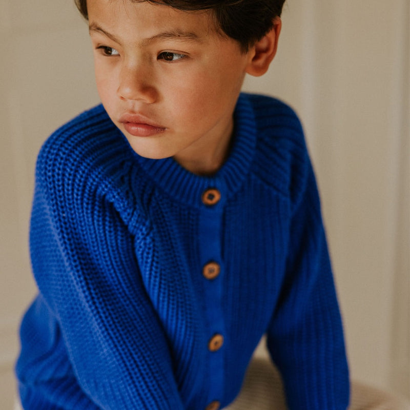 Yuki Kidswear Kinder Cardigan Raglan Blueberry bei Yay Kids
