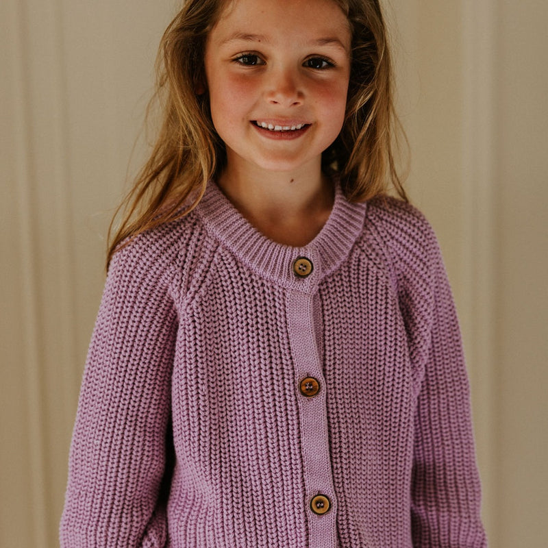 Yuki Kidswear Kinder Raglan Cardigan Orchid bei Yay Kids