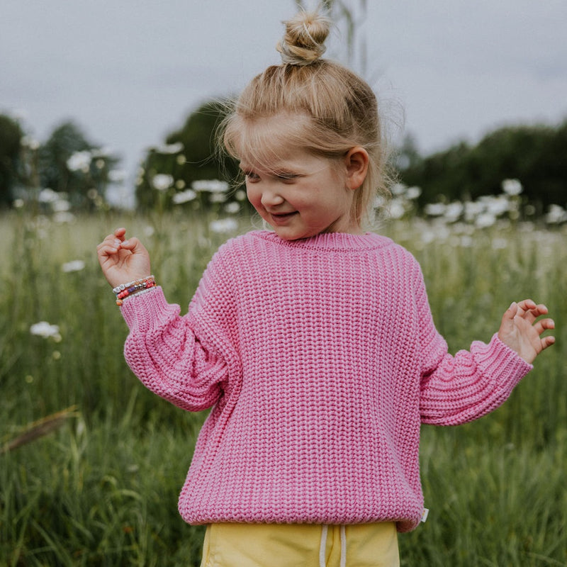 Yuki Kidswear Chunky Knitted Sweater Bubble Gum Pink bei Yay Kids
