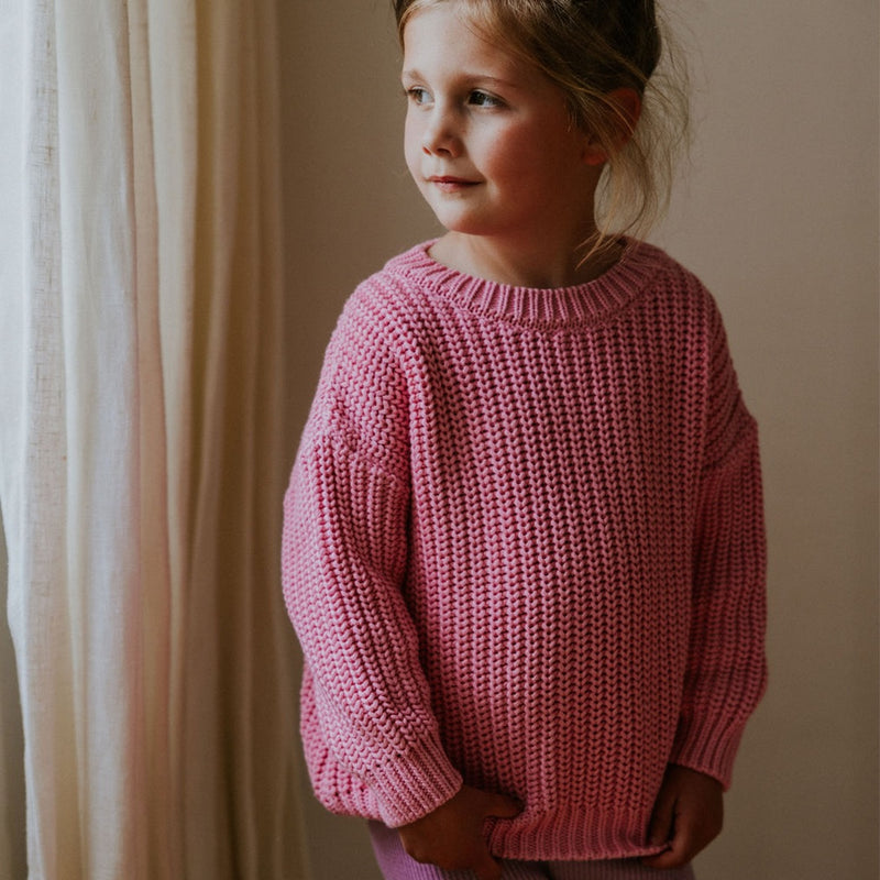 Yuki Kidswear Chunky Knitted Sweater Bubble Gum Pink bei Yay Kids
