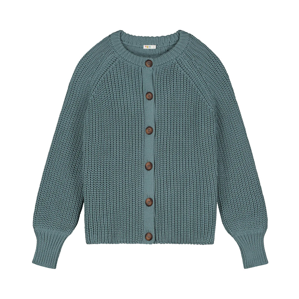 Yuki Frauen Raglan Knitted Cardigan Stone Blue bei Yay Kids

