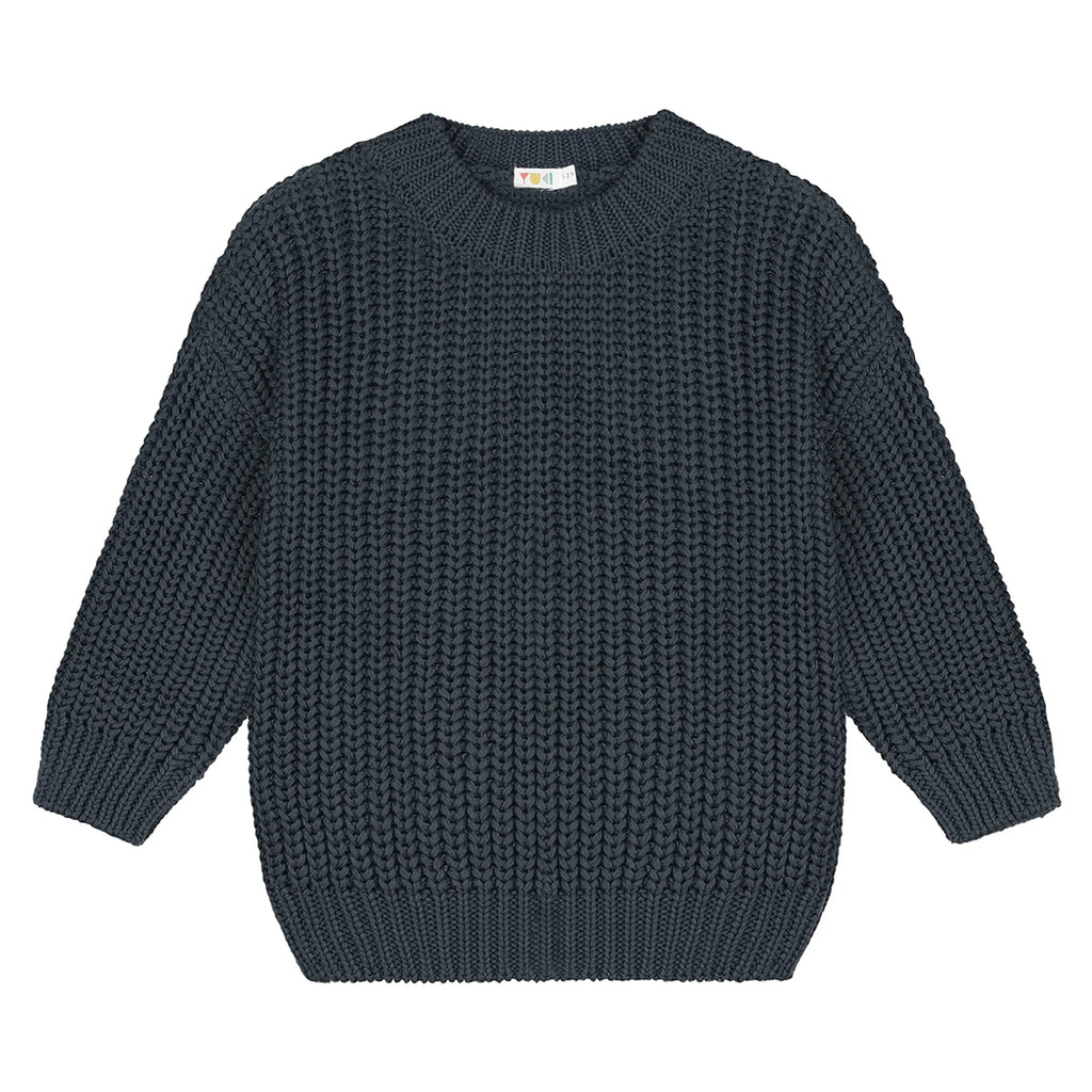 Yuki Kidswear Kinder Chunky Knitted Sweater Charcoal bei Yay Kids