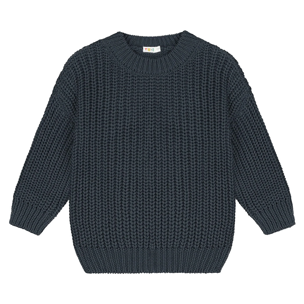 Yuki Kidswear Kinder Chunky Knitted Sweater Charcoal bei Yay Kids