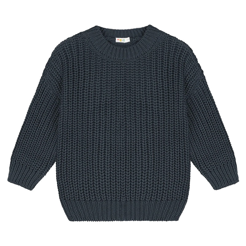 Yuki Kidswear Kinder Chunky Knitted Sweater Charcoal bei Yay Kids