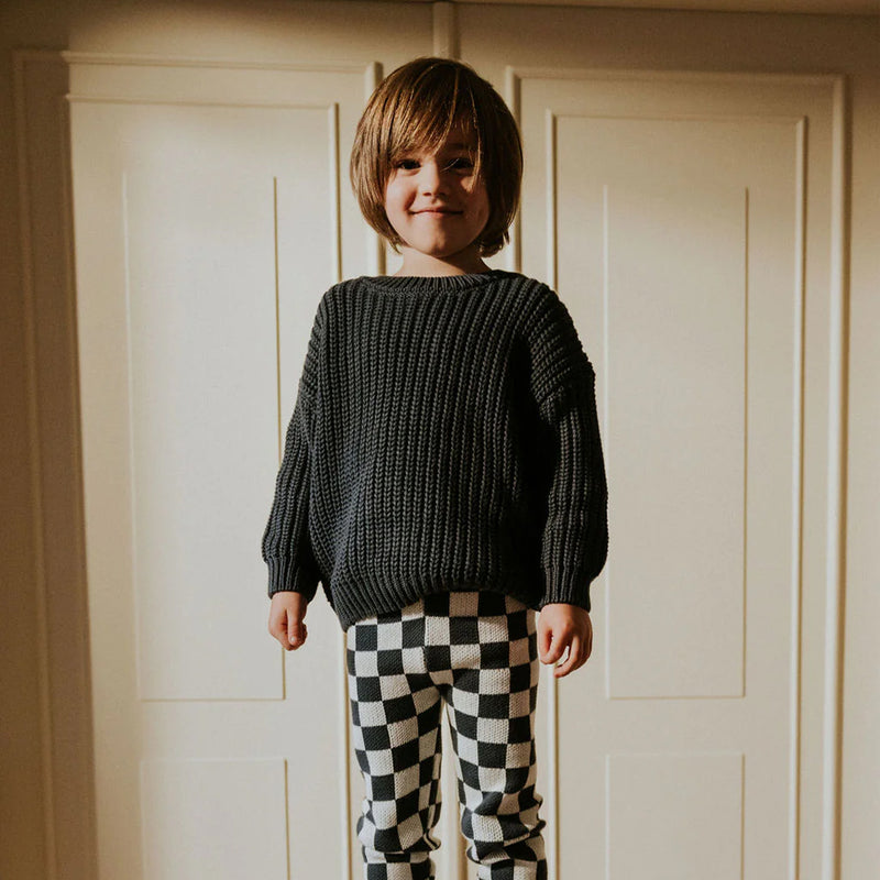 Yuki Kidswear Kinder Chunky Knitted Sweater Charcoal bei Yay Kids