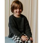 Yuki Kidswear Kinder Chunky Knitted Sweater Charcoal bei Yay Kids