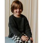 Yuki Kidswear Kinder Chunky Knitted Sweater Charcoal bei Yay Kids
