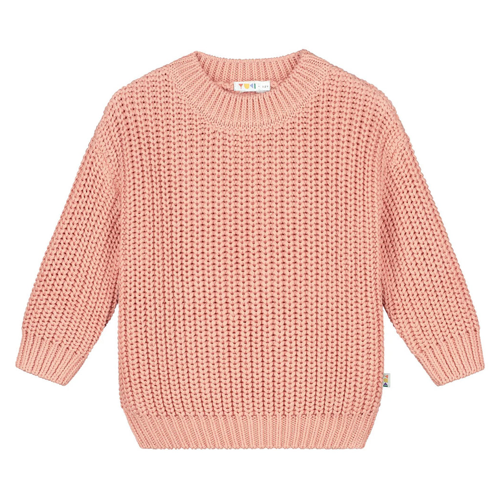 Yuki Kidswear Kinder Strickpullover Chunky Coral Pink bei Yay Kids