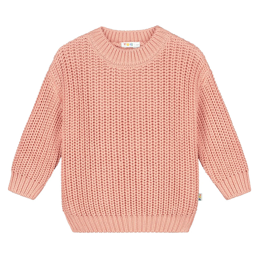 Yuki Kidswear Kinder Strickpullover Chunky Coral Pink bei Yay Kids