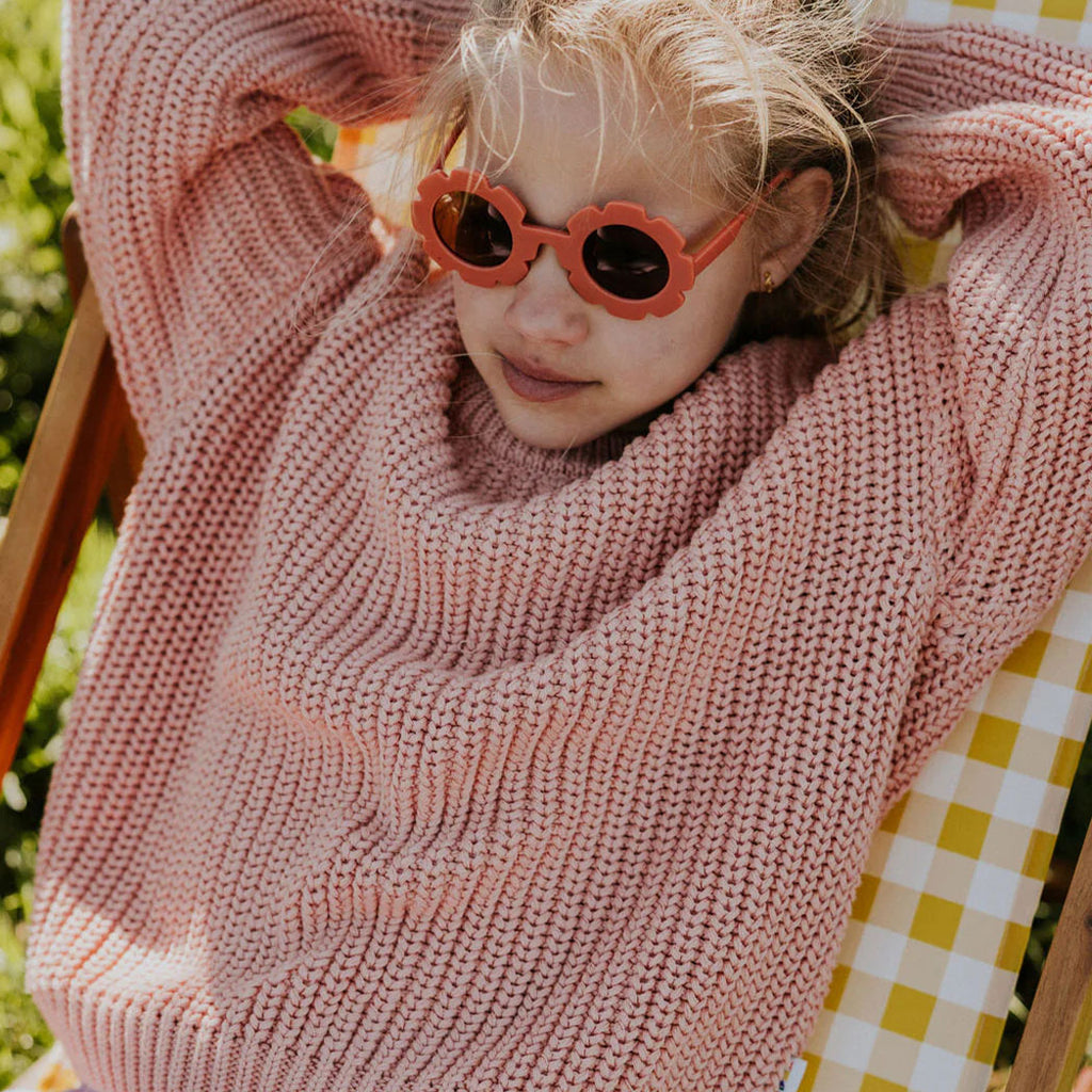 Yuki Kidswear Kinder Strickpullover Chunky Coral Pink bei Yay Kids