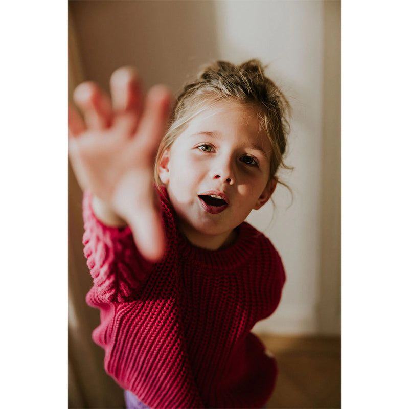 Yuki Kidswear Kinder Chunky Knitted Sweater Fuchsia bei Yay Kids