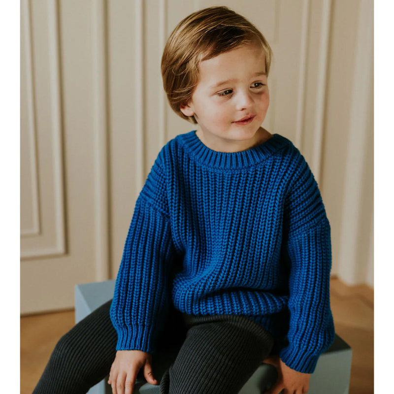 Yuki Kidswear Kinder Chunky Knitted Sweater Royal Blue bei Yay Kids