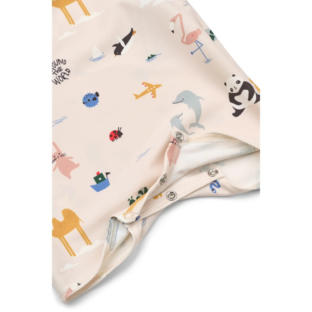 Baby UV-Bade-Jumpsuit „Thor Animals“ – Sandy