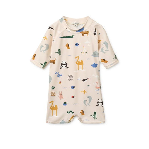 Baby UV-Bade-Jumpsuit „Thor Animals“ – Sandy – Liewood