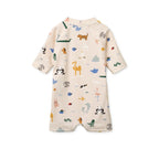 Baby UV-Bade-Jumpsuit „Thor Animals“ – Sandy
