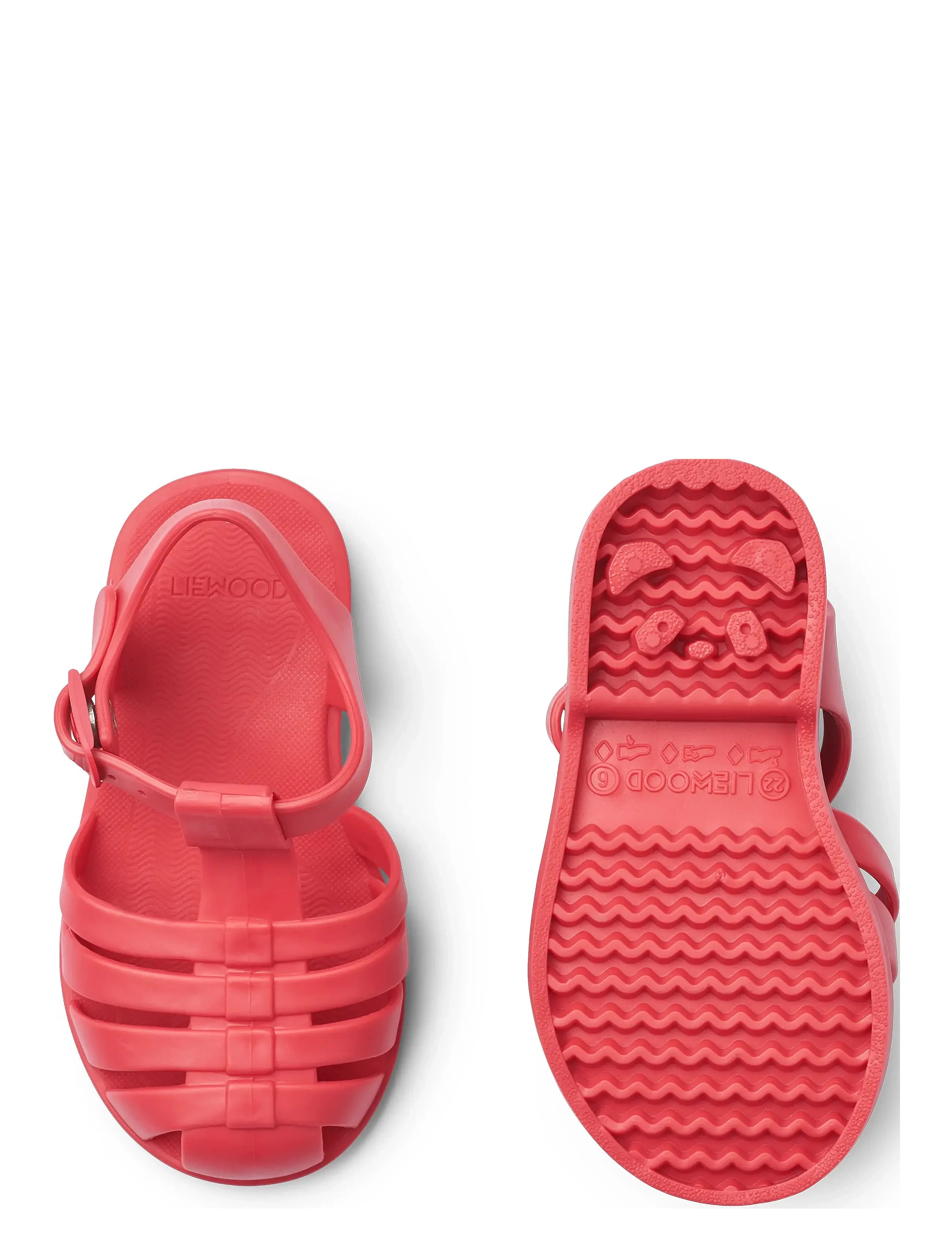 Watermelon-colored sandals