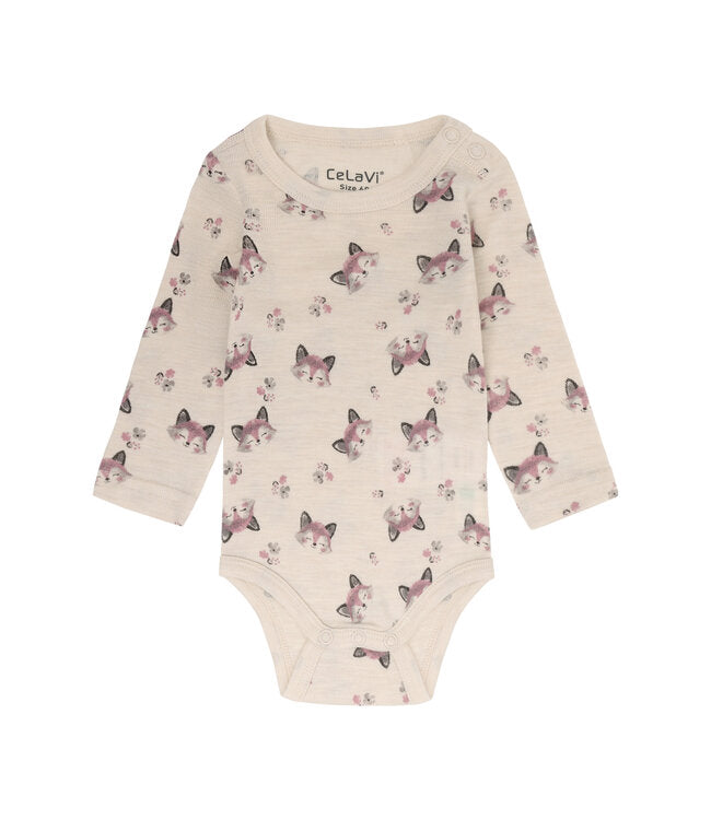 Merinowolle Body mit Fuchsmotiv
