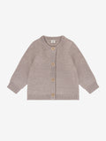Baby Strickjacke aus Merinowolle mocha meringue melange