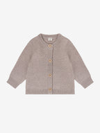 Baby Strickjacke aus Merinowolle mocha meringue melange
