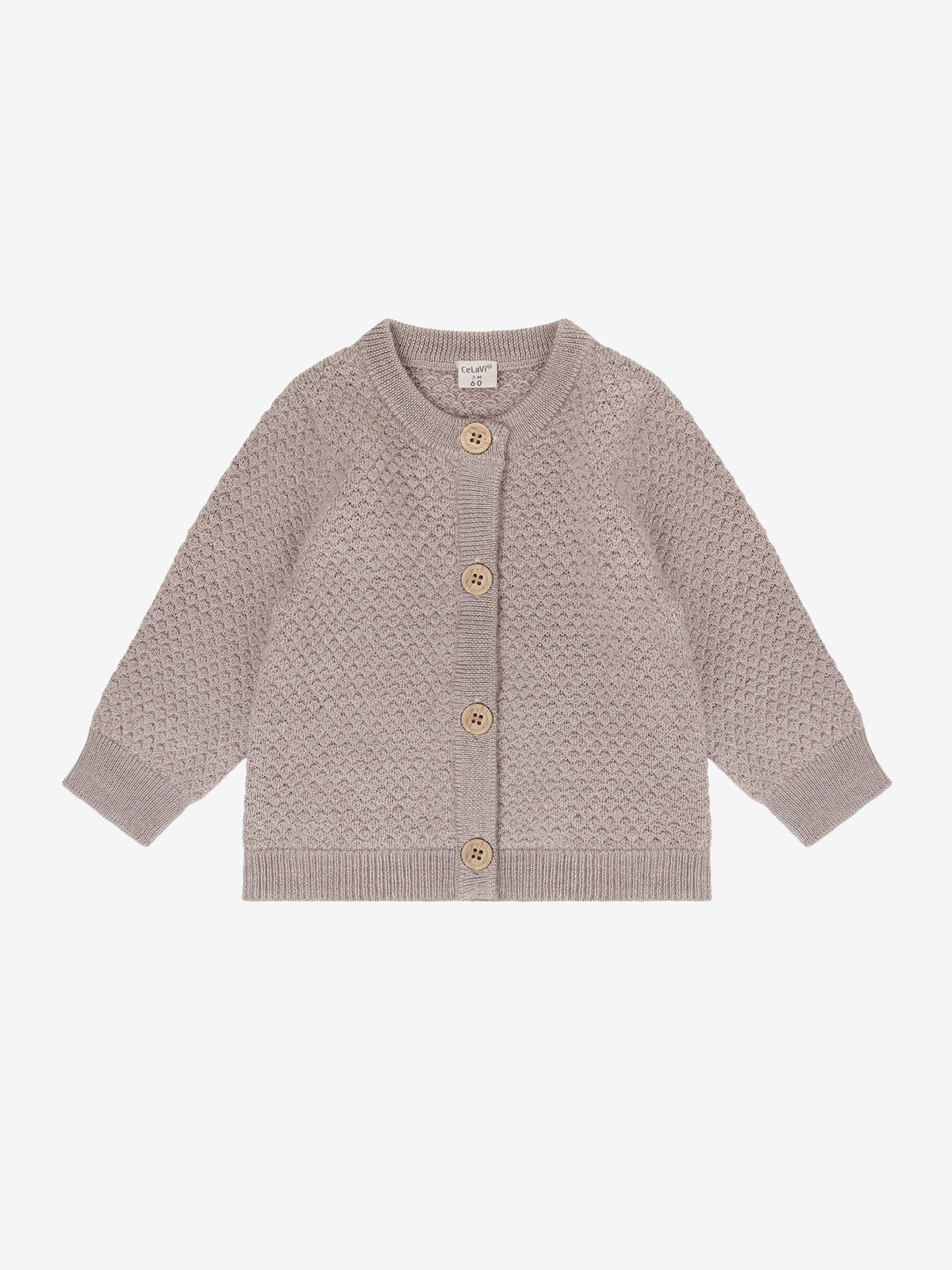 Baby Merino Wool Cardigan mocha meringue melange