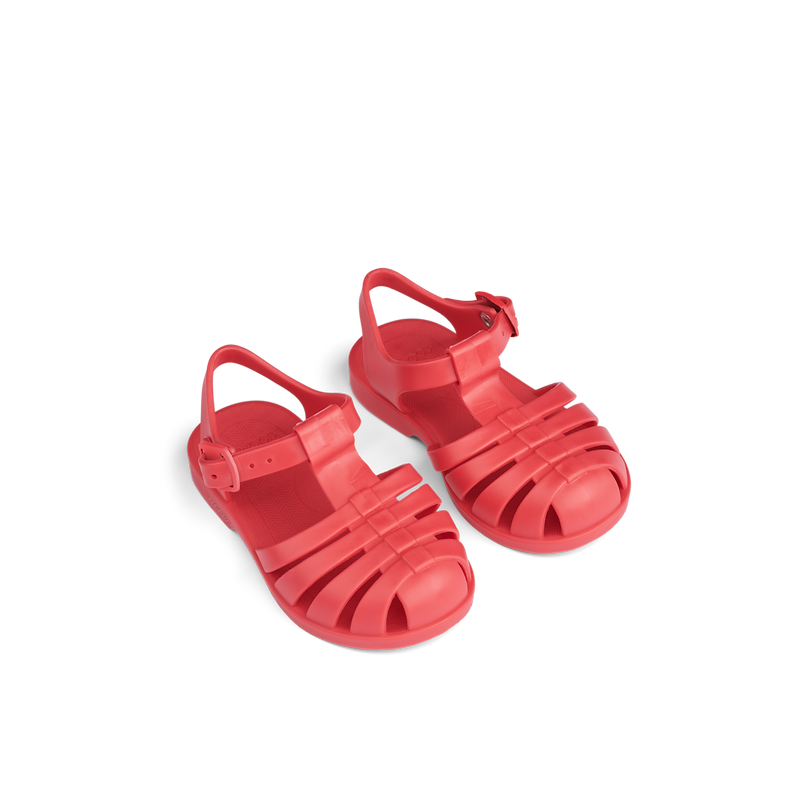 Watermelon-colored sandals