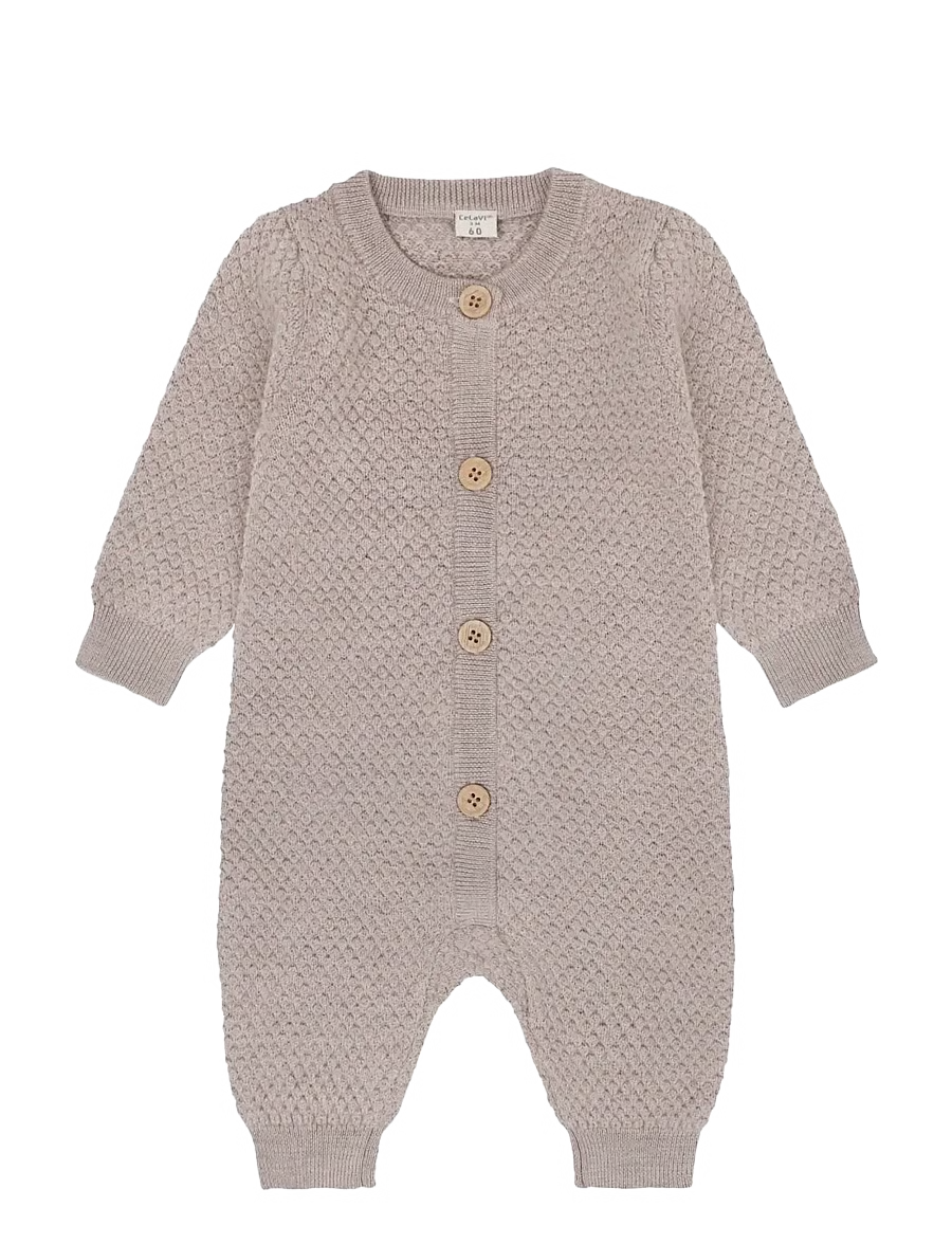 Jumpsuit Knitted Mocha Meringue Melange