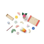 Train with wooden blocks brown