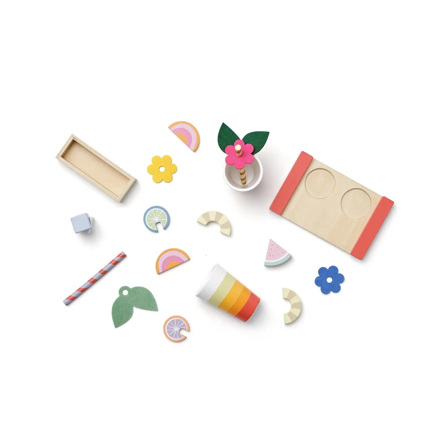 Train with wooden blocks brown