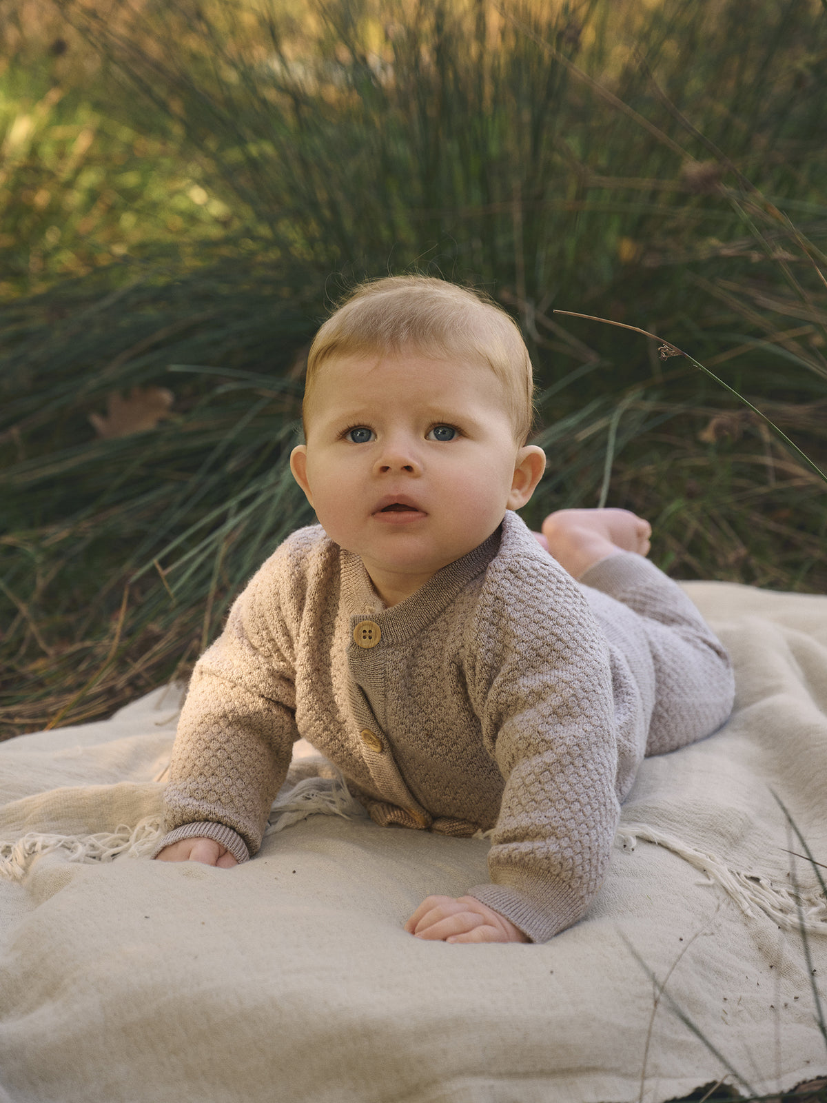Baby Merino Wool Cardigan mocha meringue melange