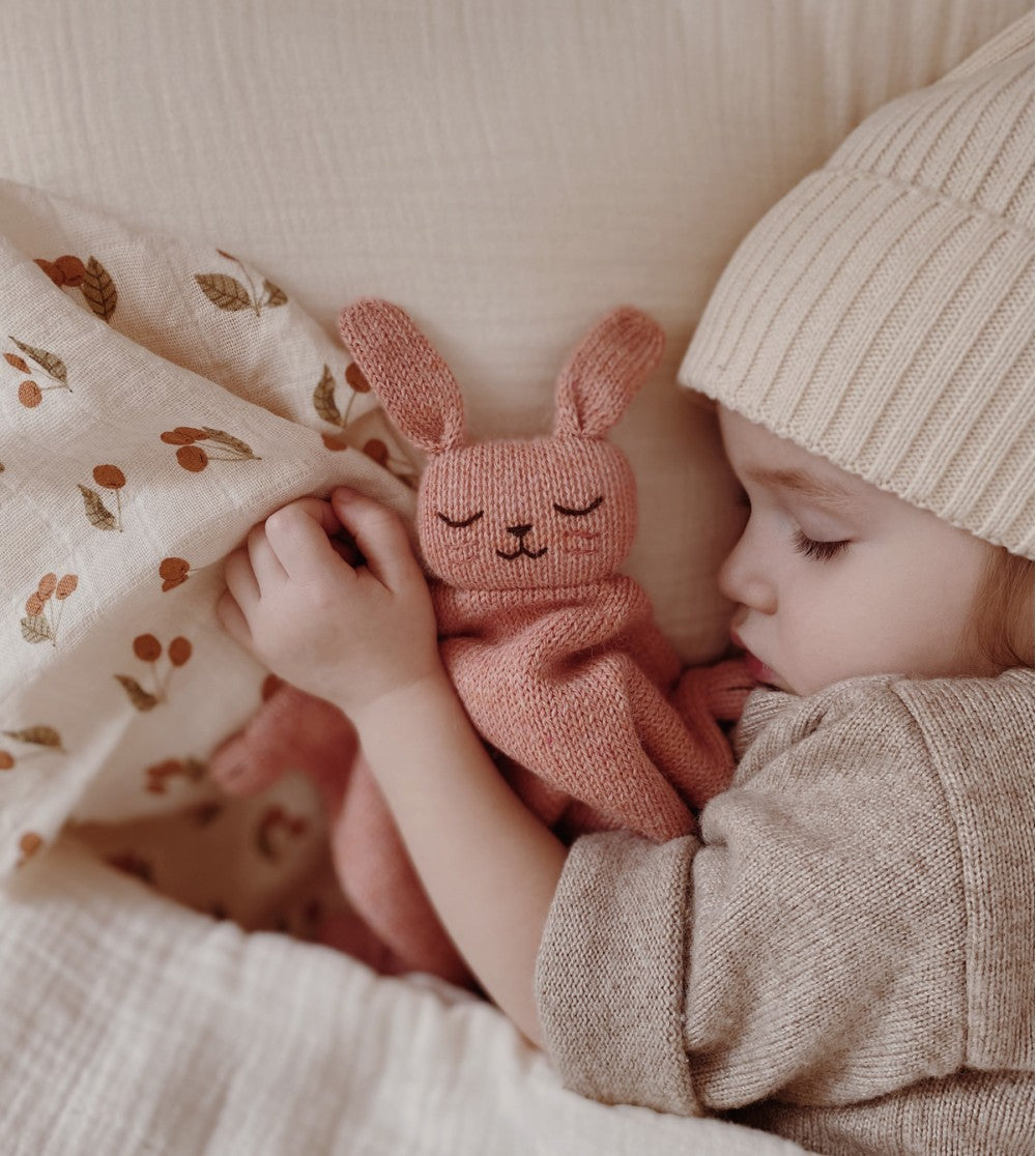 Strick Kuscheltuch Hase Rose