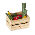 Maileg Holzkiste mit handbemaltem Miniatur Obst und Gemüse aus Polyresin und Holz für Puppenhaus und Kaufladen.