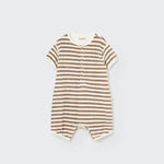 Cozmo Terry Baby Jumpsuit Luca Coffee Stripes bei Yay Kids