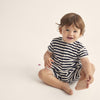 Cozmo Terry Baby Jumpsuit Luca Coffee Stripes bei Yay Kids