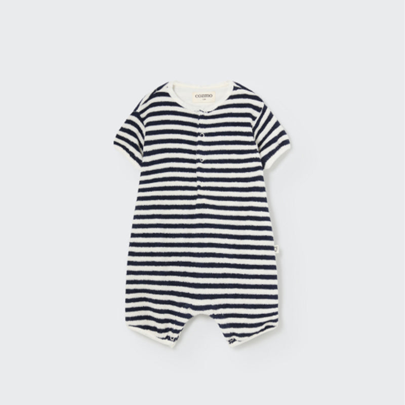 My Little Cozmo Terry Baby Jumpsuit Luca Navy Stripes bei Yay Kids
