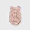 Combinaison en terry biologique Carol rayée rose