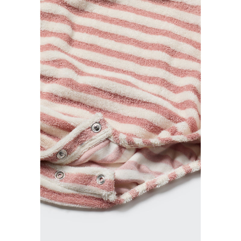 Combinaison en terry biologique Carol rayée rose