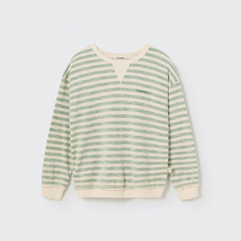Cozmo Sweatshirt Thiago Grass Green Stripes bei Yay Kids