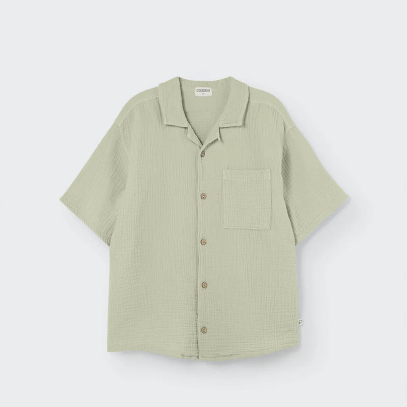 Cozmo Organic Muslin Shirt Abel Frosty Green bei Yay Kids
