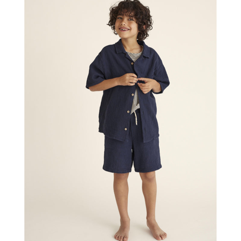 Cozmo Organic Muslin Shirt Abel Frosty Green bei Yay Kids