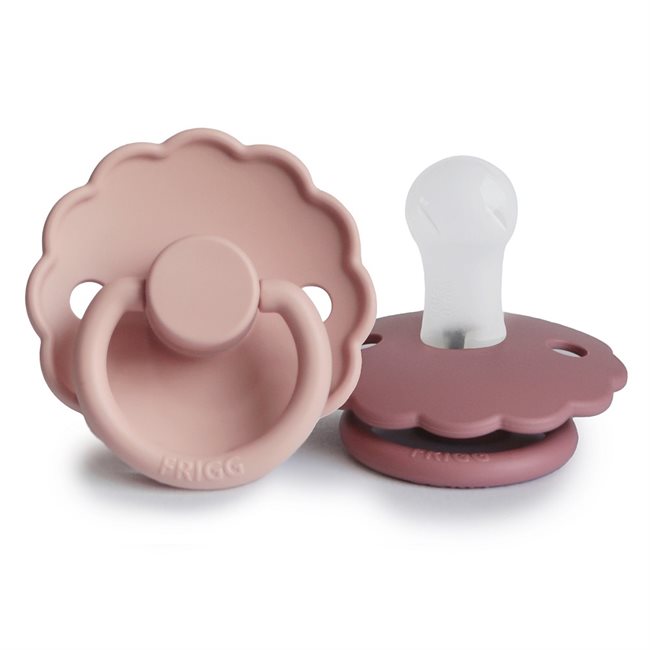 Frigg Schnuller 2er Pack Silikon Daisy Blush/ Woodchuck 0-6M bei Yay Kids