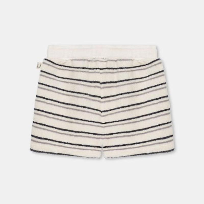 My Little Cozmo Shorts in Weiss mit grauen und dunkelgrauen Streifen bei Yay Kids