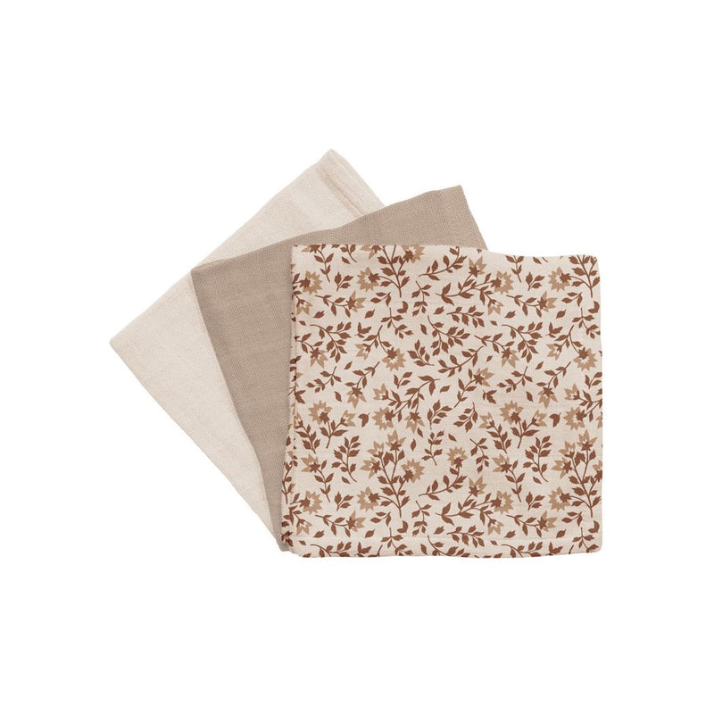 Main Sauvage Nuschi 3er Set klein Bay Hibiscus / sand / ecru 30x30 bei Yay Kids